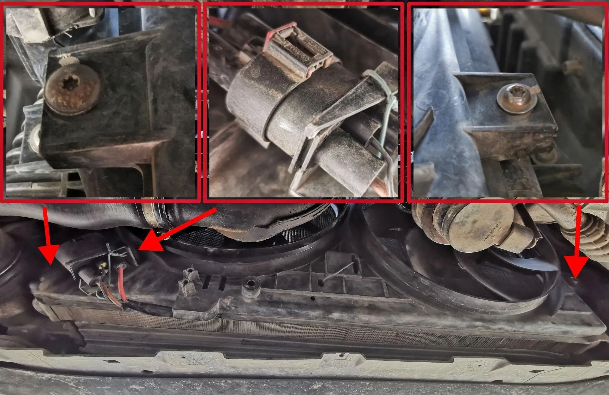 Reinstalling bottom screws of fan assembly