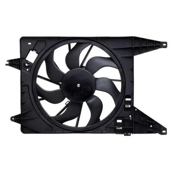 Yoonshan Radiator Fan for RENAULT DACIA LOGAN (2004-2013) Front_View(OE:6001548527,214814342R,7701070300,214815957R)