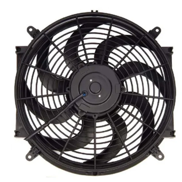 Yoonshan Universal Electric Radiator Fan 14 Inch Square Frame Curved Blade Back_View(For Bus Truck AC)