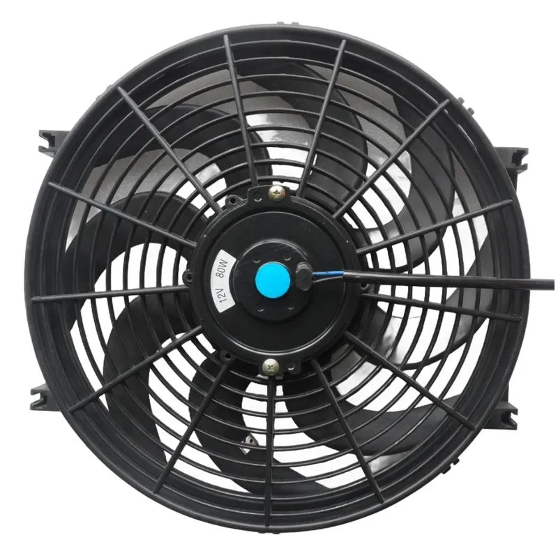 Yoonshan Universal Electric Radiator Fan 14 Inch Square Frame Curved Blade Front_View(For Bus Truck AC)