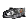 Yoonshan Head Light for HONDA CIVIC (2016-2018) Front_View(OE:33150-TBA-A01,33100-TBA-A01,33150-TET-H11,33100-TET-H11)