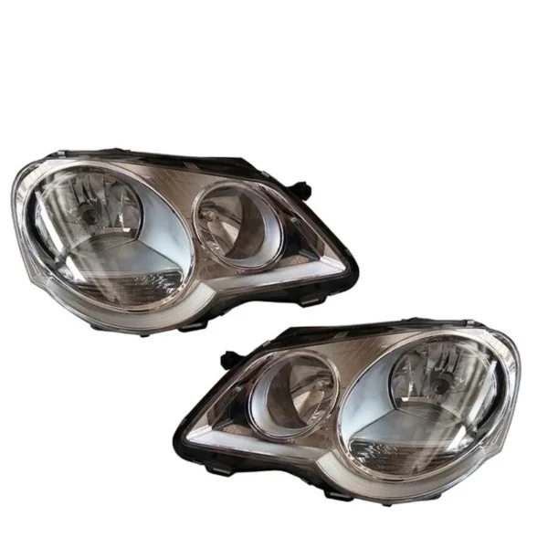 Yoonshan Head Light for VOLKSWAGEN POLO V (2005-2008) Pair_Front_View(OE:R:6Q1941008AJ,L:6Q1941007AJ)